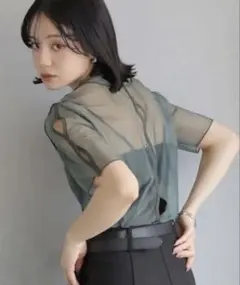 【cheriella】前後2WAYウェーブホールマーブルシアートップス半袖