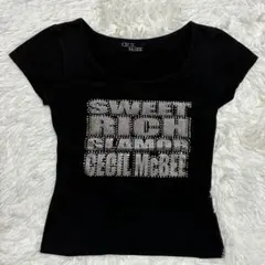 セシルマクビー Tシャツ ロゴストレッチ M 平成 ギャルy2k 00s
