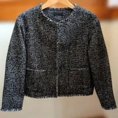 ユニクロ ツイードジャケット 千鳥格子 白黒 Sサイズ パーティー 入学式