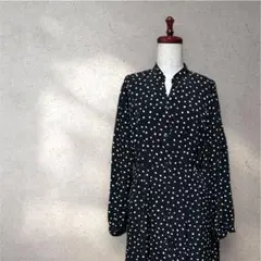 【美品・ゆったり大きめサイズ】SIMPLICITE 水玉ロングワンピース