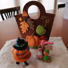 ハロウィン フェルトバッグと飾り小物セット