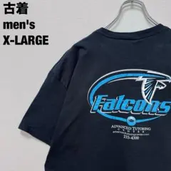 Hanes ヘインズ Tシャツ ファルコンズ 企業ロゴ ビッグプリント 黒 古着