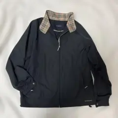 バーバリー　ゴルフ　ブルゾン　M 美品】バーバリーゴルフ ブルゾンジャンパー ノバチェック ネイビー M