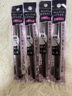 メディア　リキッドアイライナー 筆ペン BK-1 濃い黒 4本のサムネイル