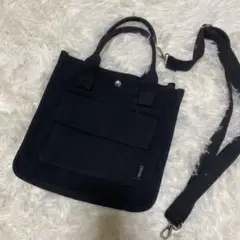 ブラックキャンバストートバッグ　20×20×10