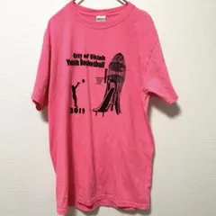 ジャージーズ JERZEES 両面プリントTシャツ ピンク バスケット Sサイズのサムネイル