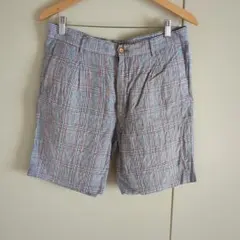 ZARA MAN チェック柄ショートパンツ（グレー・赤）44