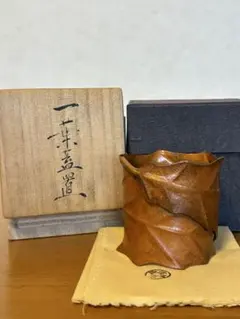 木村興楽園 木村長十郎友敬 備前焼 辰香合 共箱 香盒 香道具 抹茶道具