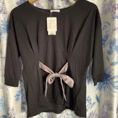 INDEX 黒 Tシャツ Sサイズ ウエストリボン付き