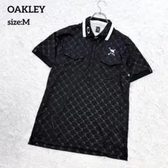 OAKLEY オークリー ゴルフ ポロシャツ スカル総柄 ブラック Mのサムネイル