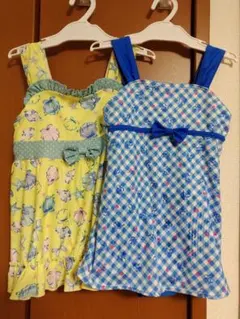 水色 黄色 ワンピース水着