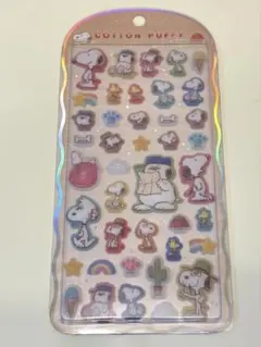 正規品　コットンパフィー　シール　スヌーピー