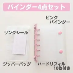 【お得4点セット】 ピンク A7 シール帳 ハードリフィル10枚 リングシール1