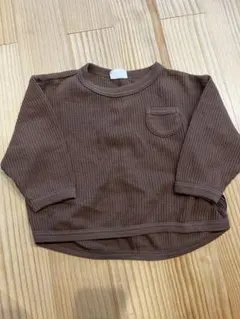 BREEZE ワッフル生地 長袖Tシャツ ブラウン 90cmのサムネイル