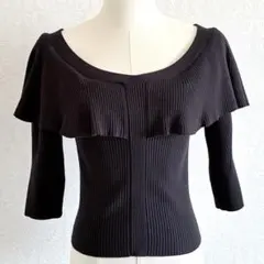 SNIDEL ケープニット リブ素材 ブラック きれいめ 大人可愛い 上品