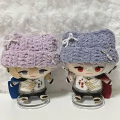 【パープル】にじぱぺっと ぬい服 10cm 猫耳帽子 2個セット