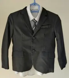 コムサイズム　フォーマルスーツ ダークグレー ストライプ ネクタイ付き