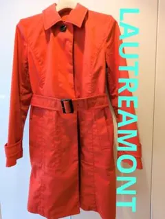 ロートレアモンLAUTREAMONT オレンジ トレンチコート ベルト付きのサムネイル