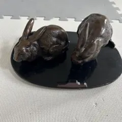 兎 うさぎ 金工 唐金？ 文鎮 干支 置物 オブジェ - メルカリ