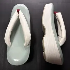 特価　草履　EVA 低反発　千草×シボ　前坪赤　エメラルド