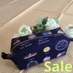 【特価】人気スィーツ(マカロン)キャラメルポーチ　ボックスポーチ　ハンドメイドB