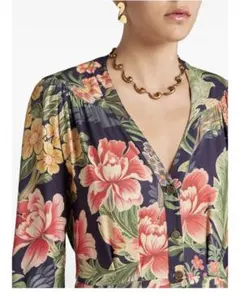 ETRO フローラル　ペイズリー　シャツワンピース
