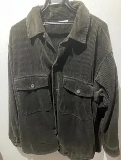 オリーブグリーン コーデュロイ シャツジャケット