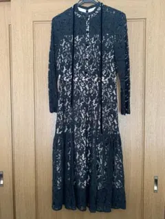 セルフォード　ボウタイレースワンピース　黒