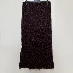 美品✨【M〜XL相当】ナローロングスカート 黒 ブラック 透け感 メロウ Y2K