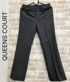 美品　QUEENS COURT グレー フレアパンツ サイズ1