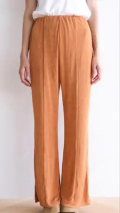 新品SeaRoomlynn BACKスリットGLOSS RIBパンツ テラコッタ