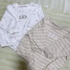GAP ギャップ　ベビーロンパース　バブルワンピース　くま　ボーダー　70cm