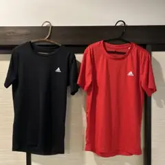 アディダス　Tシャツ　黒赤　２枚セット