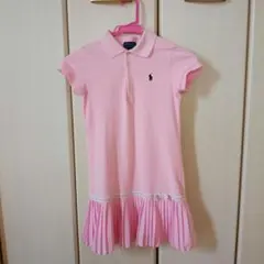 ポロラルフローレン　ポロワンピース　ピンク　 プリーツ