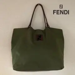 FENDI フェンディ FFロゴ ナイロン×レザー トートバッグ ショルダー
