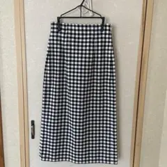 GU チェック柄ロングタイトスカート
