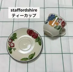 【新品未使用品】staffordshire　ティーカップ　ソーサ　食器　フルーツ