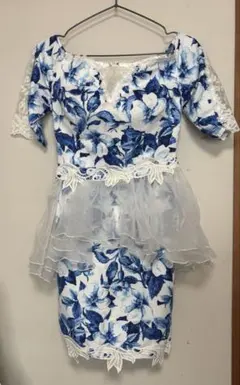 amanda black ペプラム　ミニドレス　Ｍ