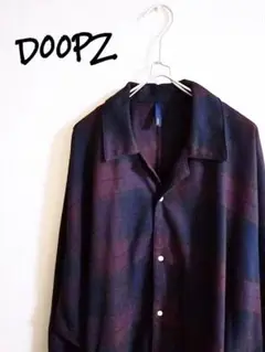 D221855 DOOPZ チェック柄 オープンカラーシャツ