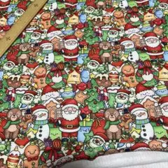 クリスマスワッフルニット生地