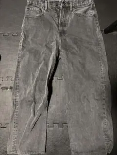 グレー ストレートデニムパンツ ヴィンテージ加工