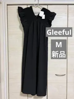 しまむらGleeful 2wayシャーリングワンピース　ブラックM 新品