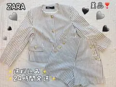 【送料込み❣️】ZARA セットアップ　ジャケット＆ショートパンツ　ストライプ