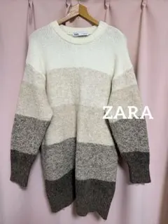 ZARA オンブレ　ニット ミニワンピース