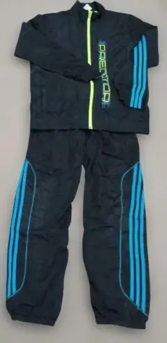 adidasジャージ上下セット ブラック/ブルー