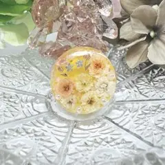 603 サークル✴グリーンリース✴レジンヘアゴムキーホルダーブローチ