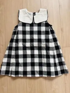 petit main チェック柄ノースリーブワンピース