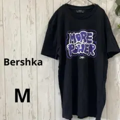 Bershka  メンズ　半袖Tシャツ　カットソー　綿100% 黒　M