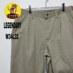 usa古着 LEGENDARY チノパン90sツータック　W34L32　ベージュ