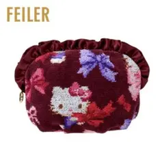 【FEILER】【新品未開封】フェイラー ハローキティコラボ 花柄 ポーチ 新品タグ付♡FEILER フェイラー♡巾着ポーチ♡ハローキティ